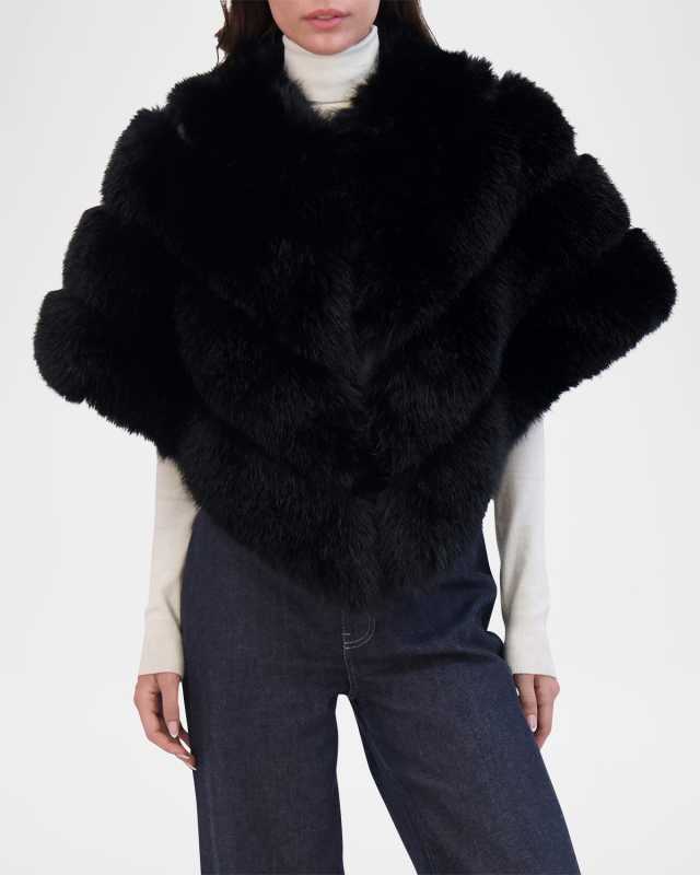 Fox-Like Faux Fur Cape