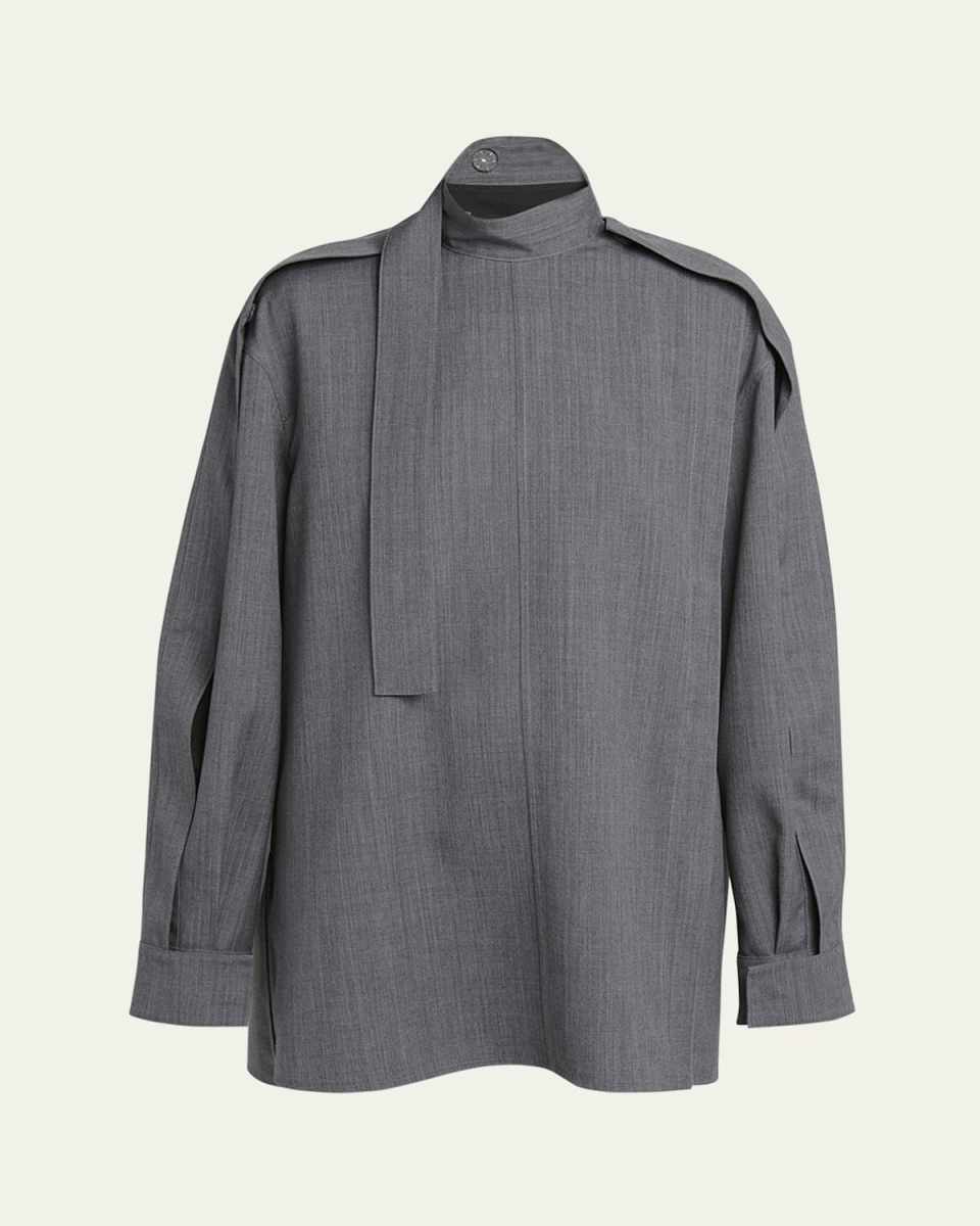 Neck Strap Boxy Wool Top