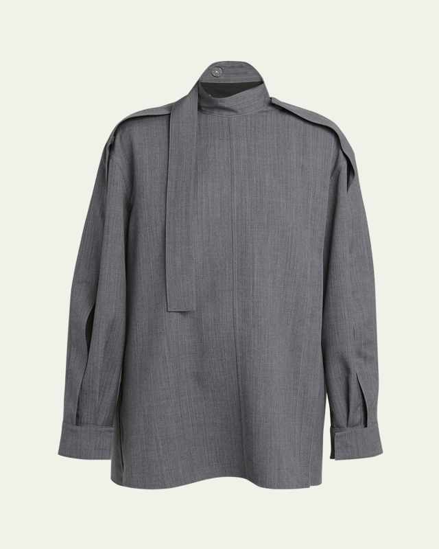 Neck Strap Boxy Wool Top