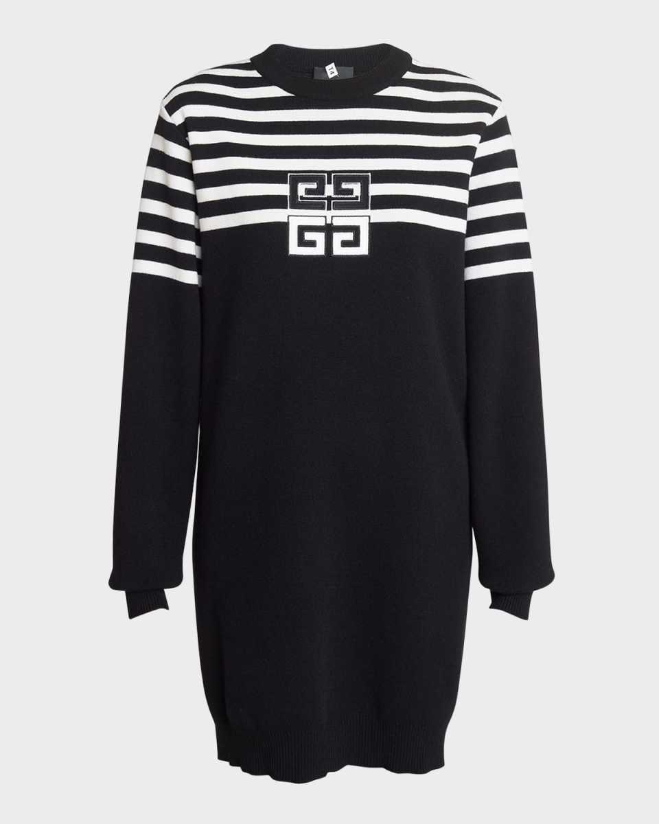 Cashmere Short Dress with 4G Embroidery