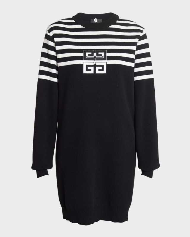 Cashmere Short Dress with 4G Embroidery