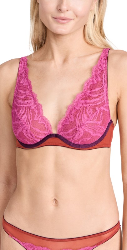 Dora Larsen Alba Lace High Apex Underwire Bra Dark Pink