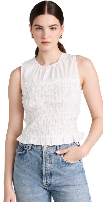 Ramy Brook Paislee Tank Top White
