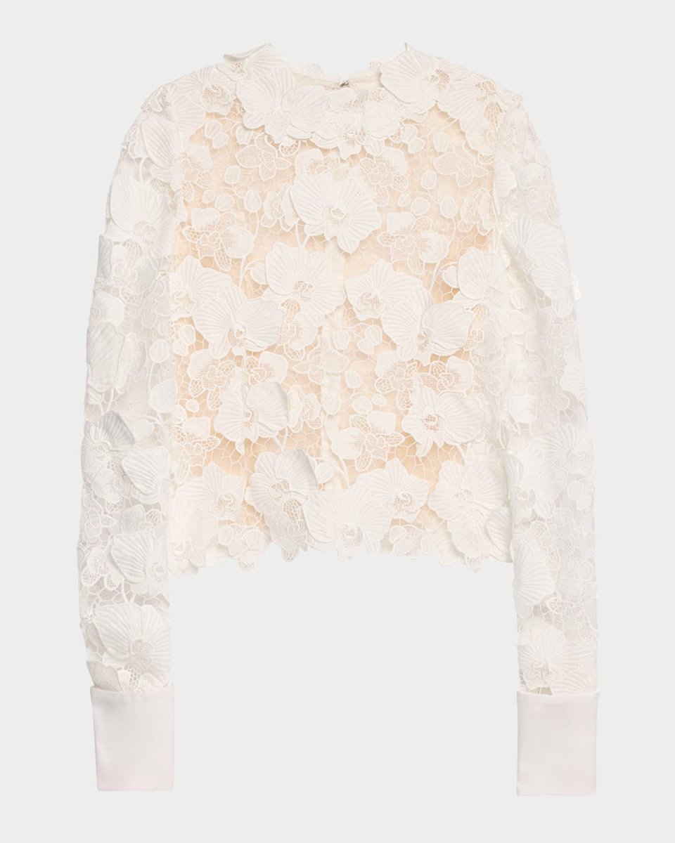 Guipure Lace Long Sleeve Blouse