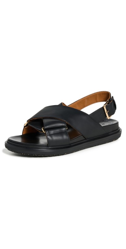 Marni Fussbett Crisscross Sandals Black