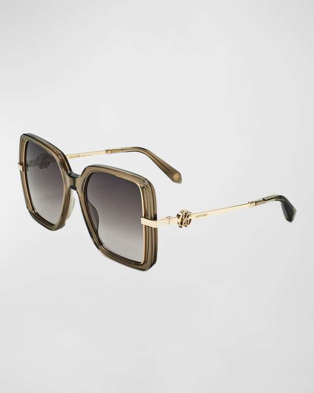 RC Logo Acetate & Metal Square Sunglasses