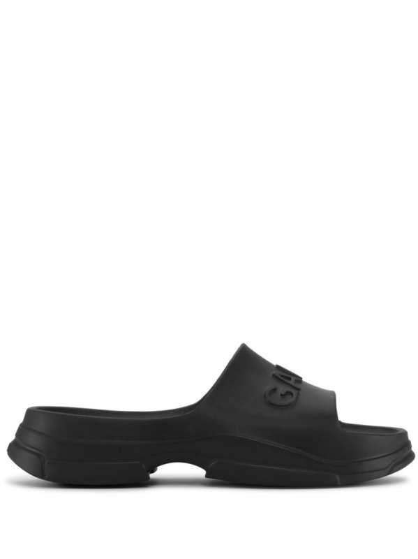 logo-embossed chunky slides