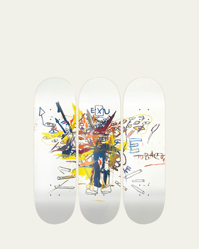 "Basquiat Exu" by Jean-Michel Basquiat Skateboard Wall Art, Set of 3