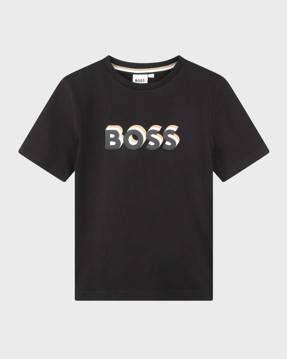 Boy's Embossed Logo-Print T-Shirt, Size 6-12