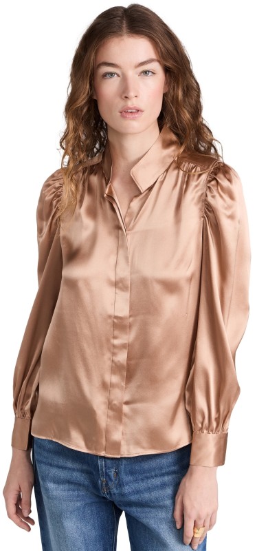 FRAME Gillian Long Sleeve Top Blush