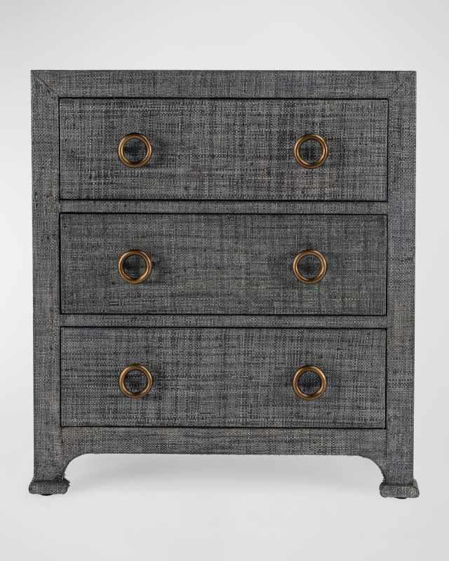 Camila 3-Drawer Raffia Chest