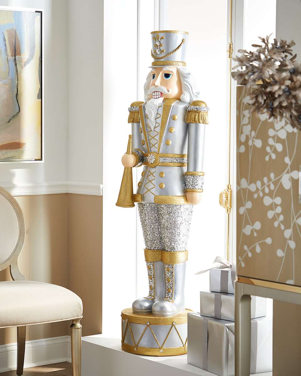 Silver and Gold Christmas Nutcracker, 60"