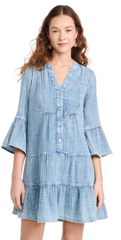 Faherty Dream Kasey Dress Light Indigo Wash