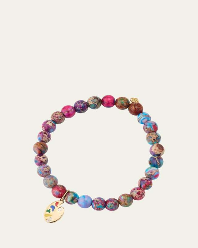 Girl's 14k Gold Bead & Paint Palette Bracelet