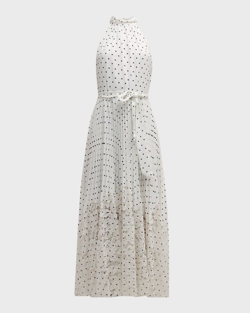 The Penelope Polka-Dot Halter Maxi Dress