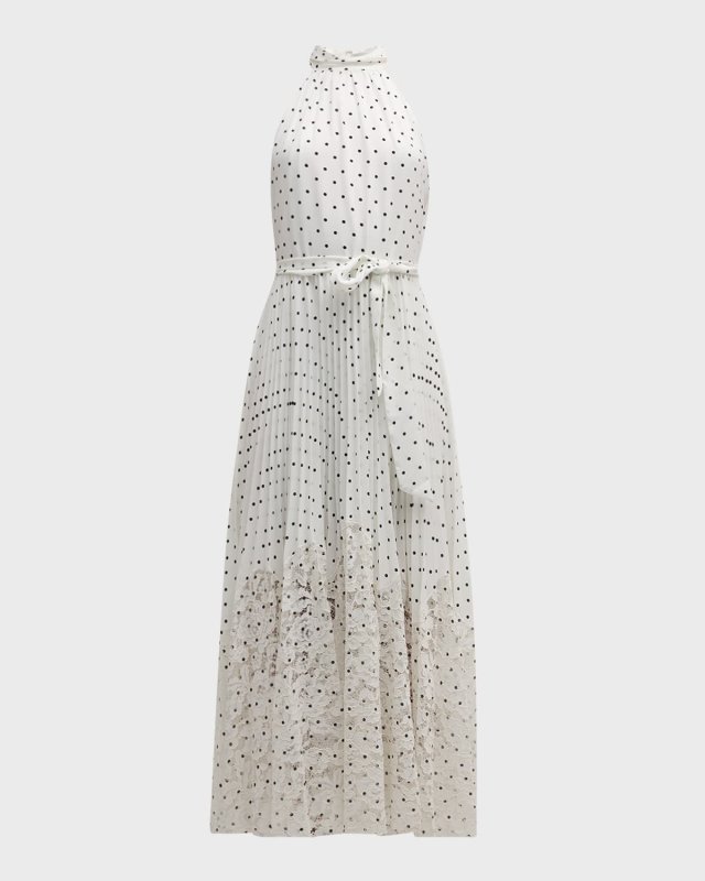 The Penelope Polka-Dot Halter Maxi Dress