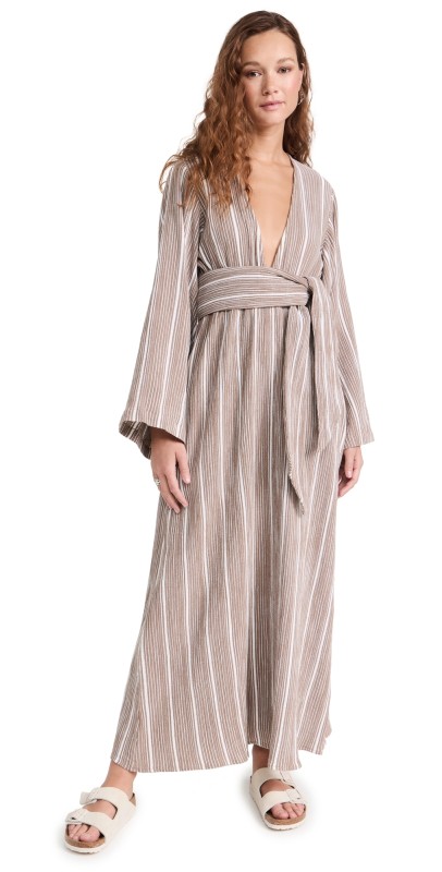 MARA HOFFMAN Blair Dress Brown White