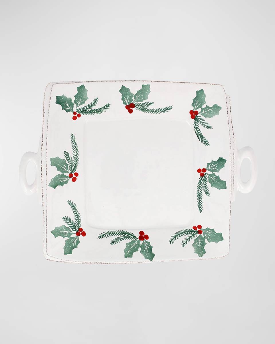 Lastra Evergreen Handled Square Platter