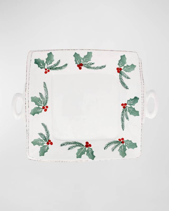 Lastra Evergreen Handled Square Platter