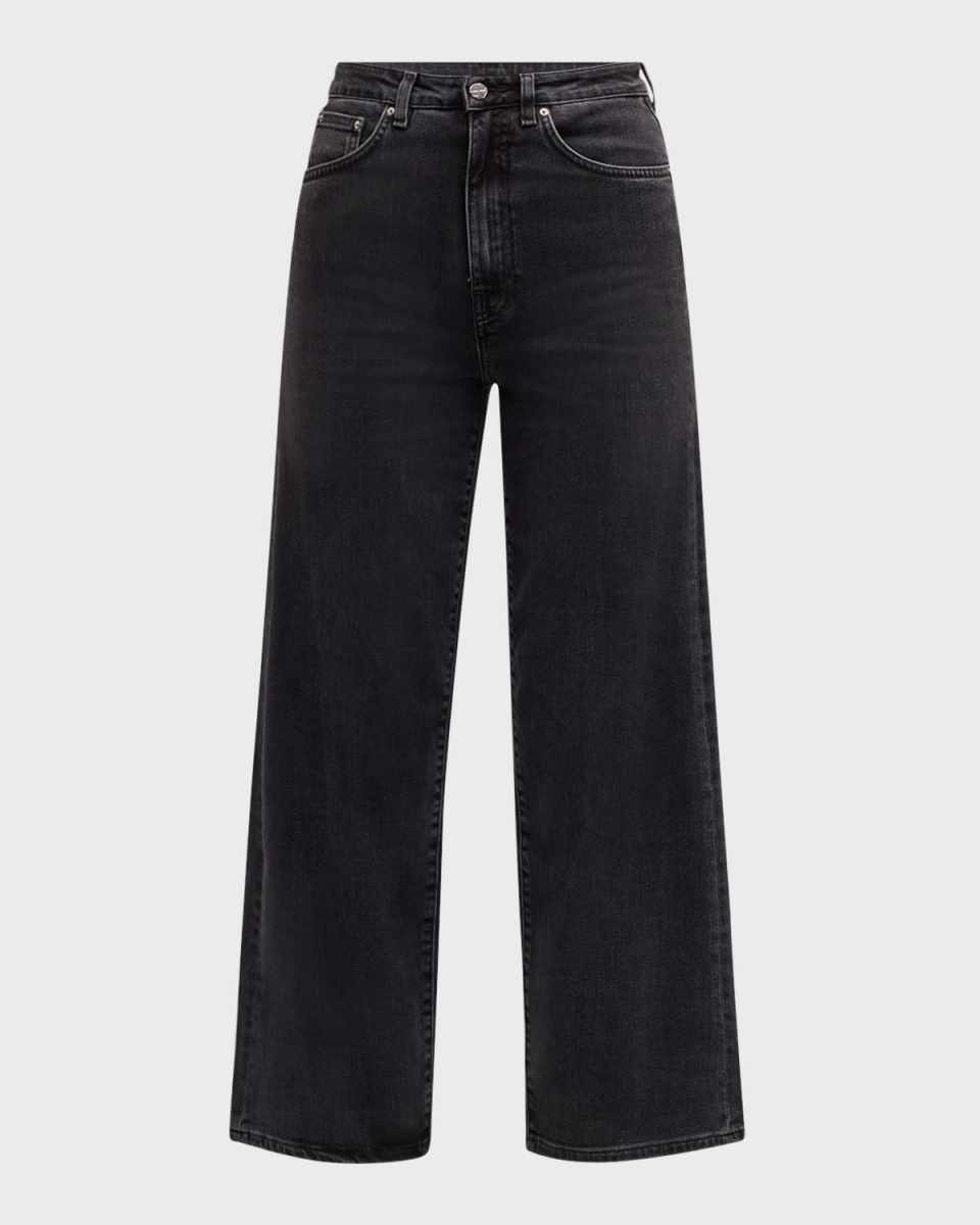 High-Rise Flare Crop Denim Pants