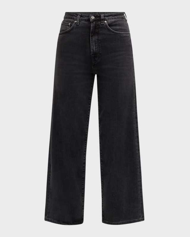 High-Rise Flare Crop Denim Pants