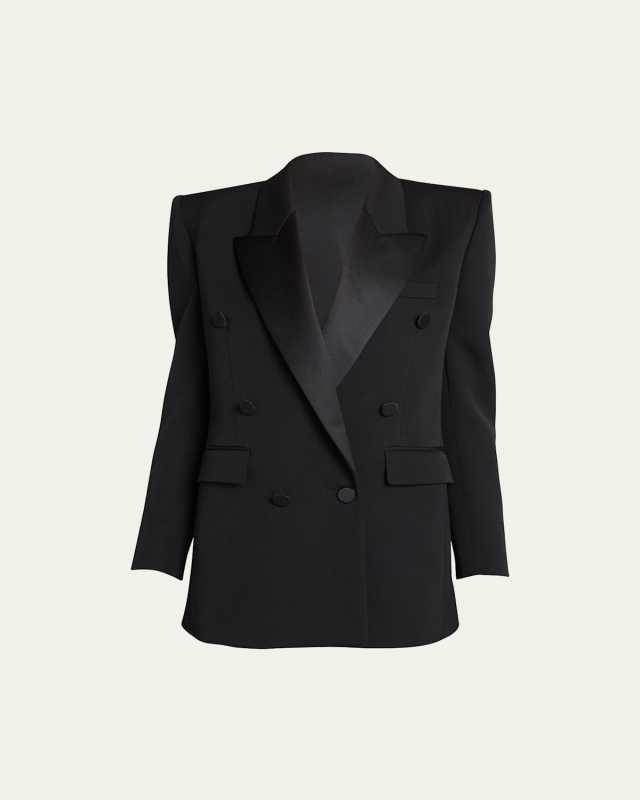 Silk Lapel Blazer Jacket