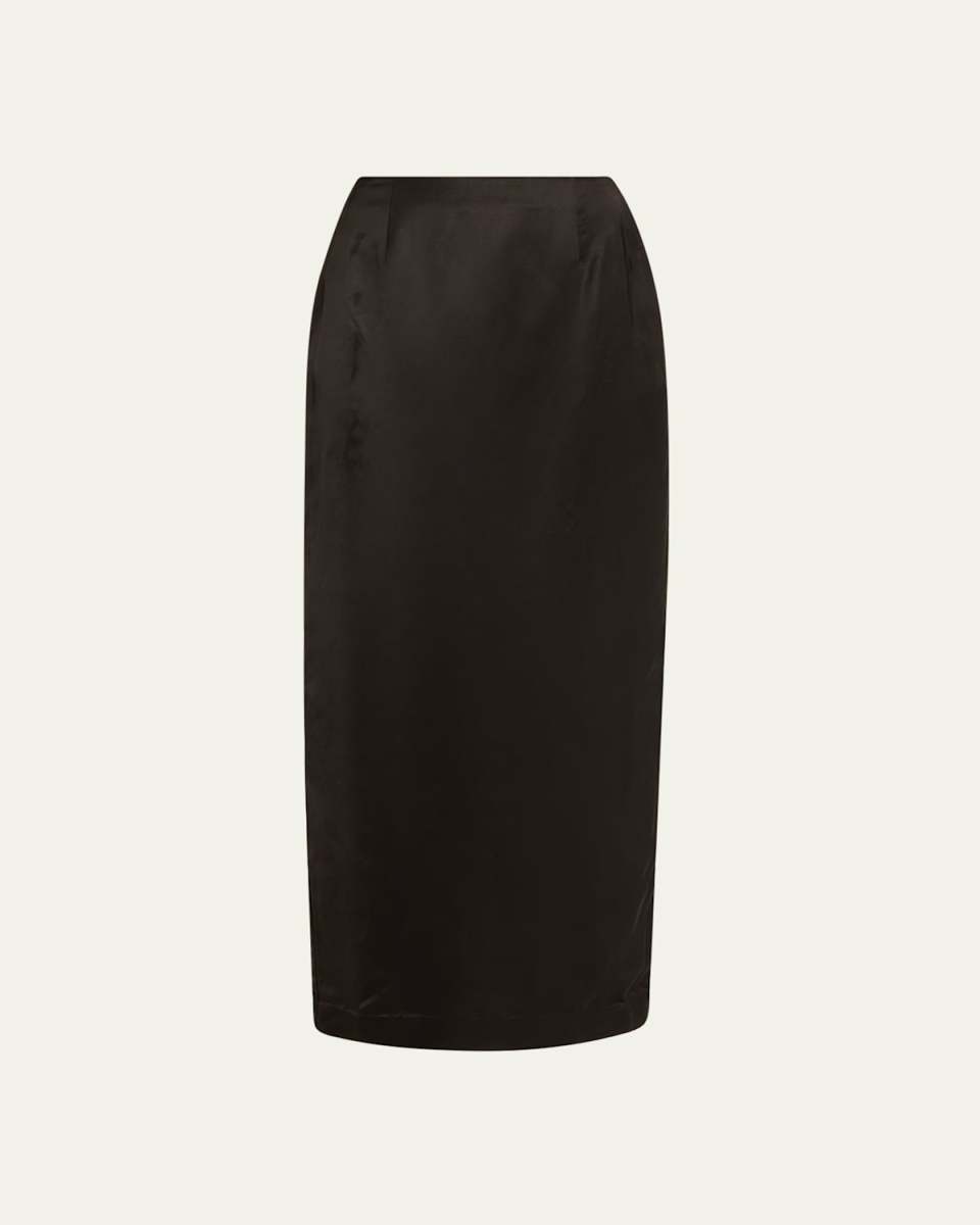 Gigi High-Waist Satin Pencil Skirt
