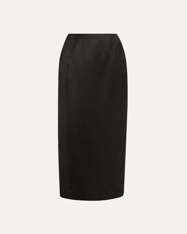 Gigi High-Waist Satin Pencil Skirt