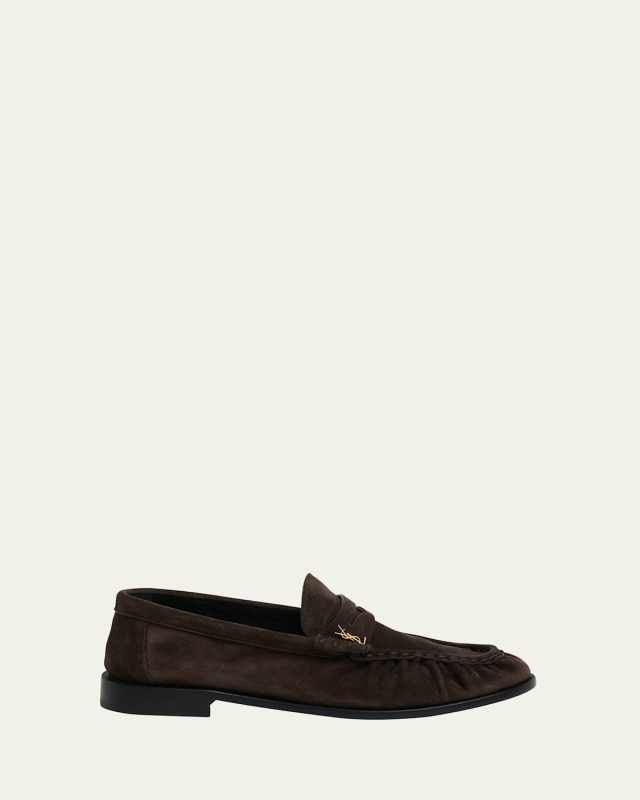 Suede YSL Penny Loafers