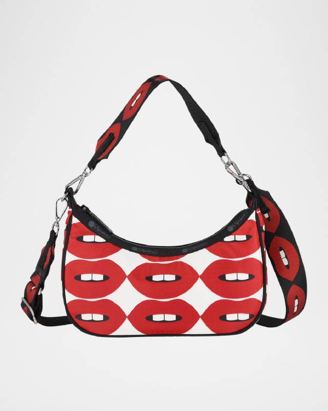 Small Convertible Printed Hobo Bag