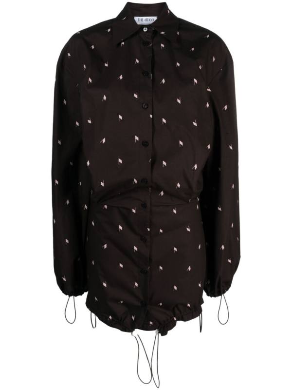 logo-print cotton shirt dress
