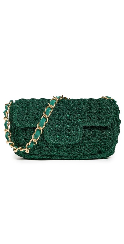 Caterina Bertini Woven Shoulder Bag Green 941