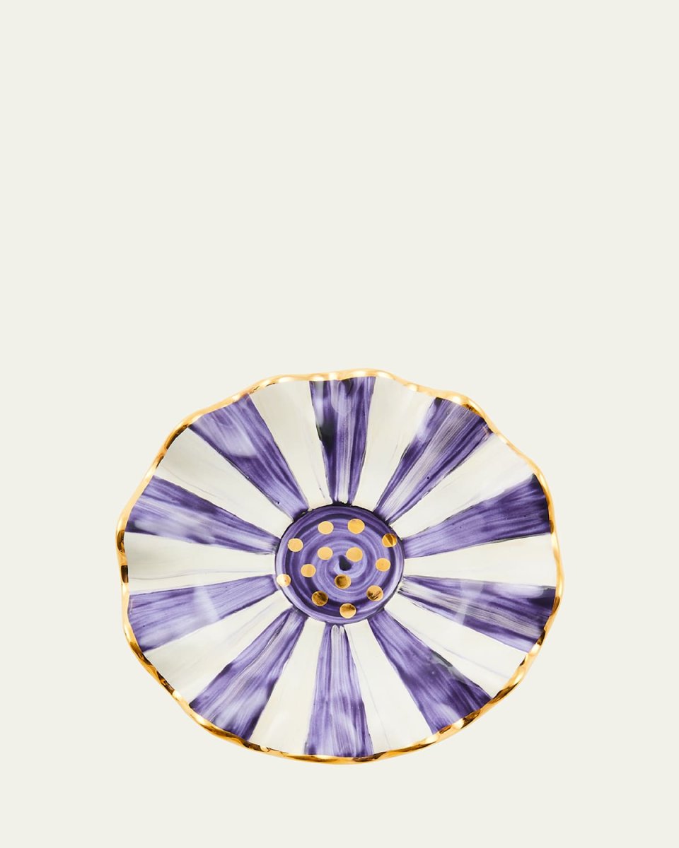 Plum Check Ceramic Saucer