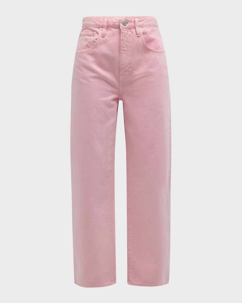 High Rise Barrel-Leg Jeans