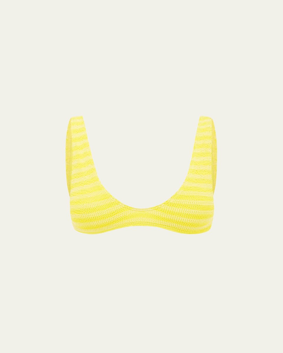 Limoncello Stripe Scout Crop Bikini Top