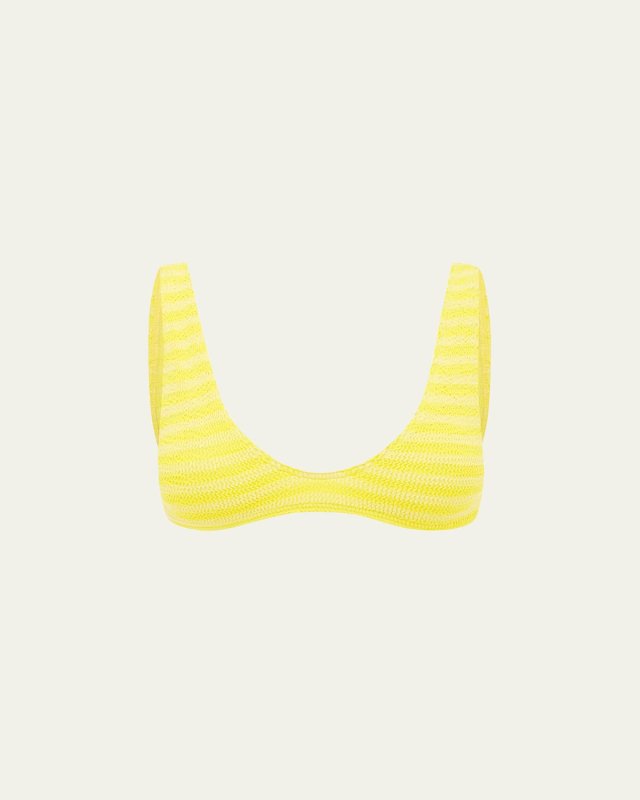Limoncello Stripe Scout Crop Bikini Top
