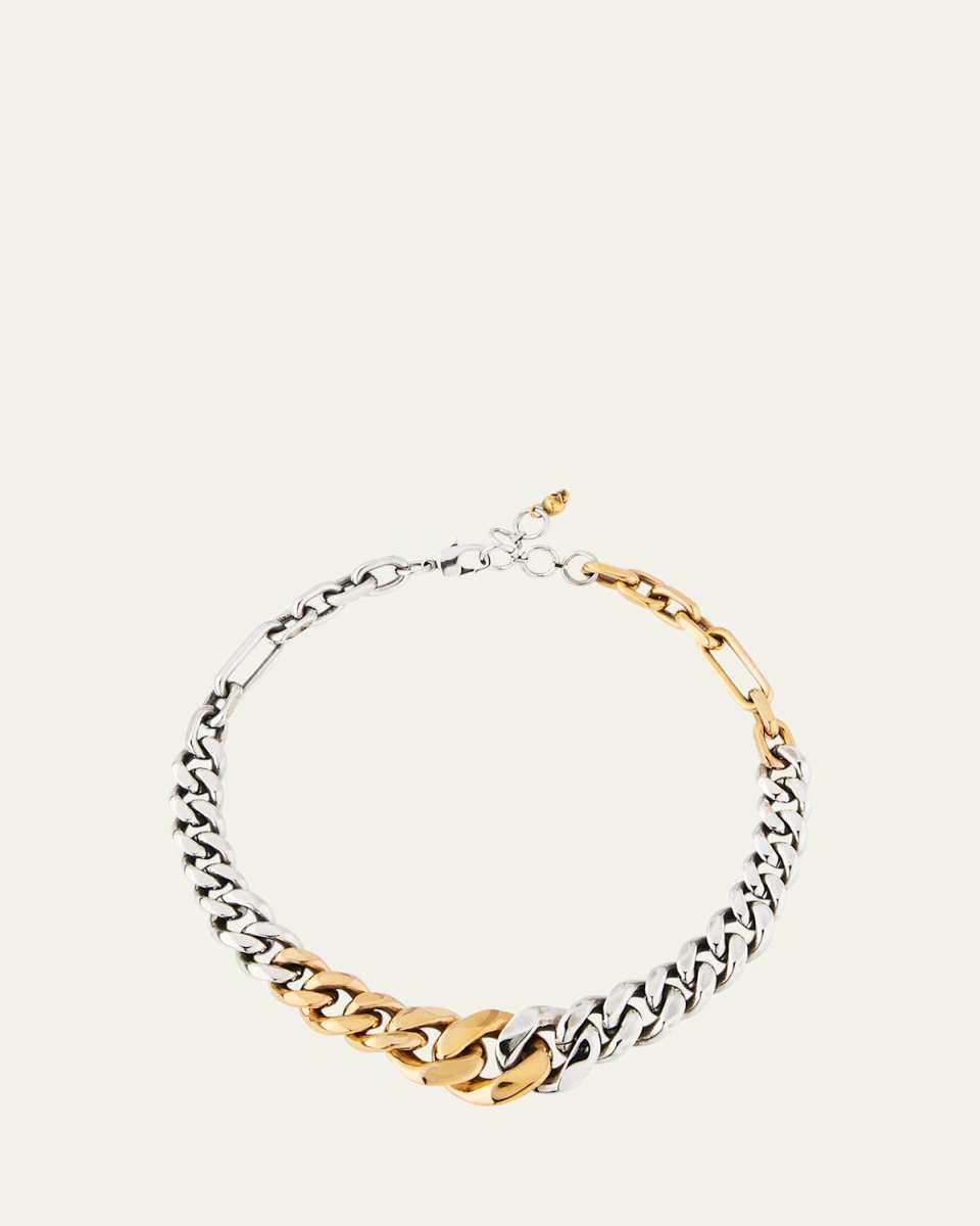 Two-Tone Chain Choker Necklace