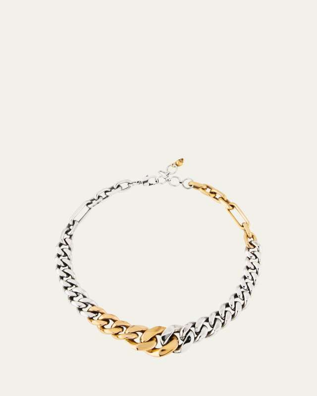 Two-Tone Chain Choker Necklace