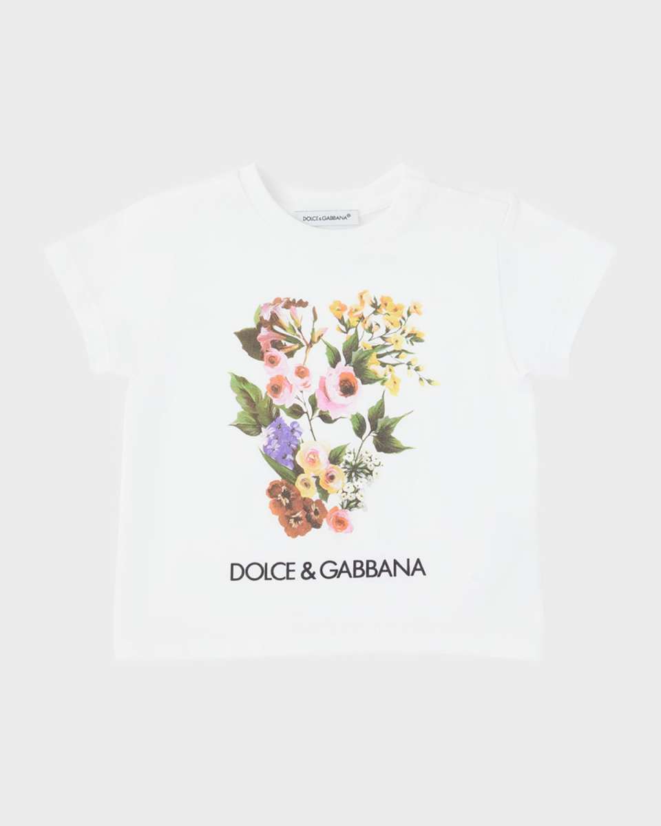 Girl's Flower Power Short-Sleeve Cotton T-Shirt, Size 3M-30