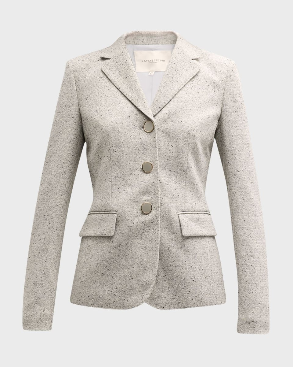 Heathered Single-Breasted Blazer