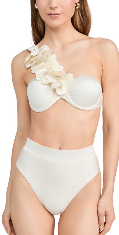 PatBO Orchid Bikini Top Ivory