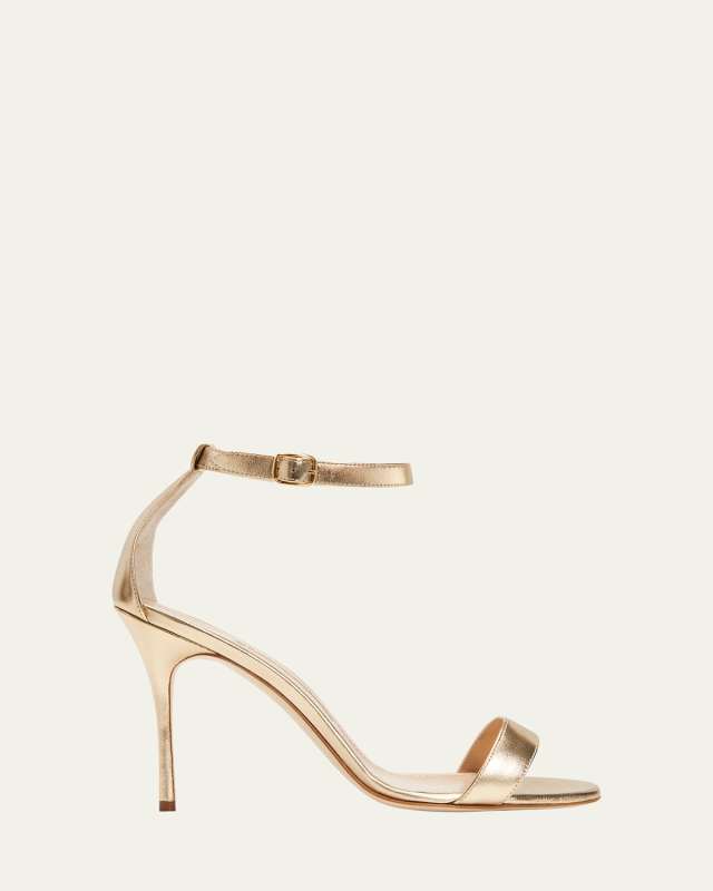 Chaos Metallic Ankle-Strap Stiletto Sandals