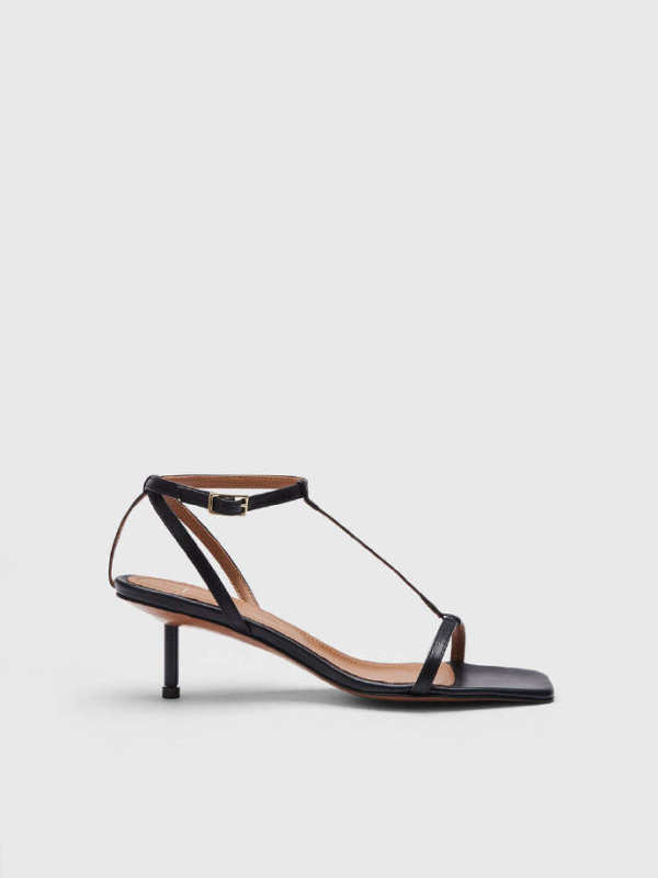 ATP Atelier TACCOLI BLACK NAPPA HEELED SANDALS