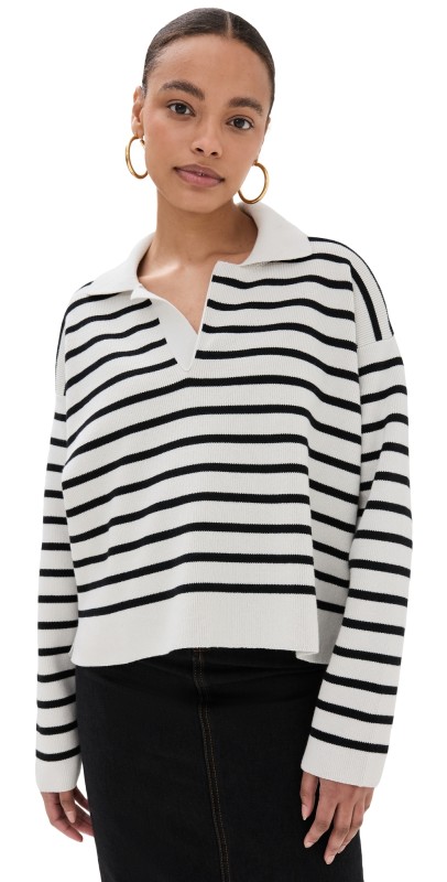 AMI AMI Embroidery Sailor Polo Chalk/Black