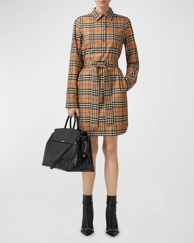 Kari Check Belted Shirtdress