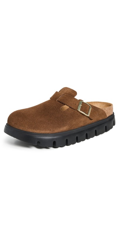Birkenstock Boston Chunky Clogs Dark Tea