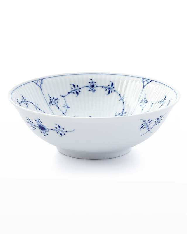 Blue Fluted Plain Cereal Bowl
