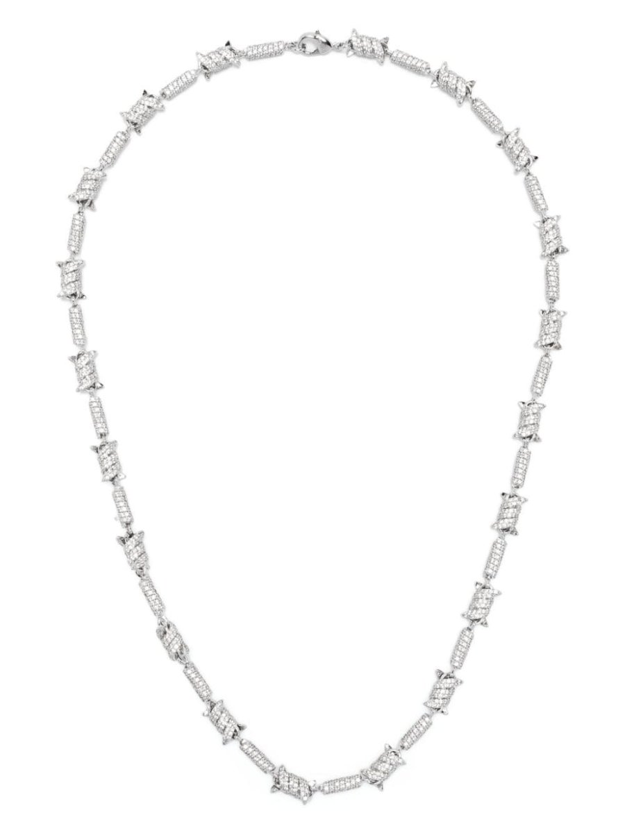 Barbed Wire pavé necklace