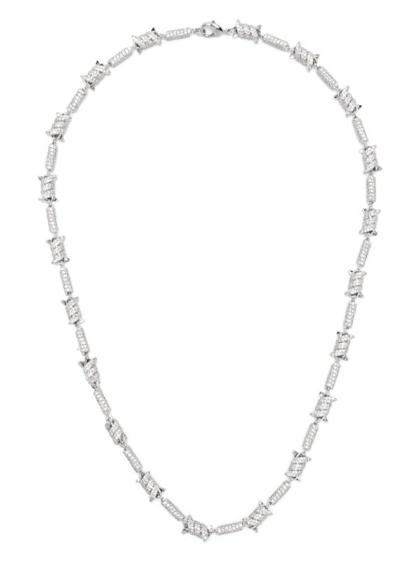Barbed Wire pavé necklace