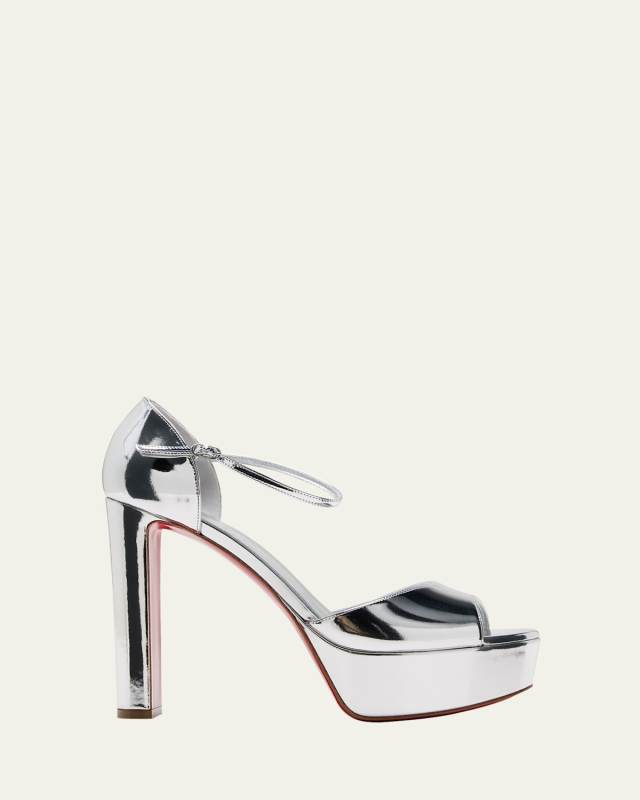Sandaloo Metallic Red Sole Platform Sandals